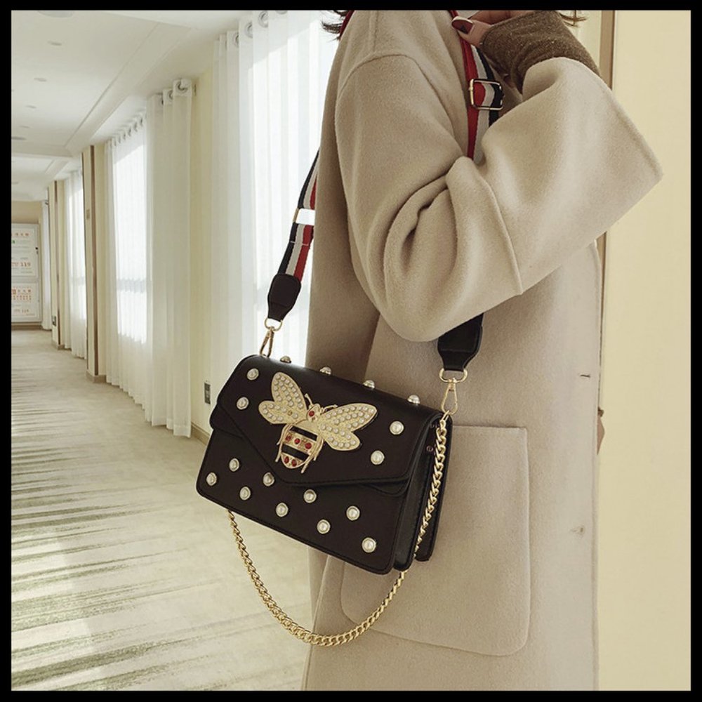 NEW AVA Pearl Bee Shoulder Bag Crossbody - Picture 13 of 14